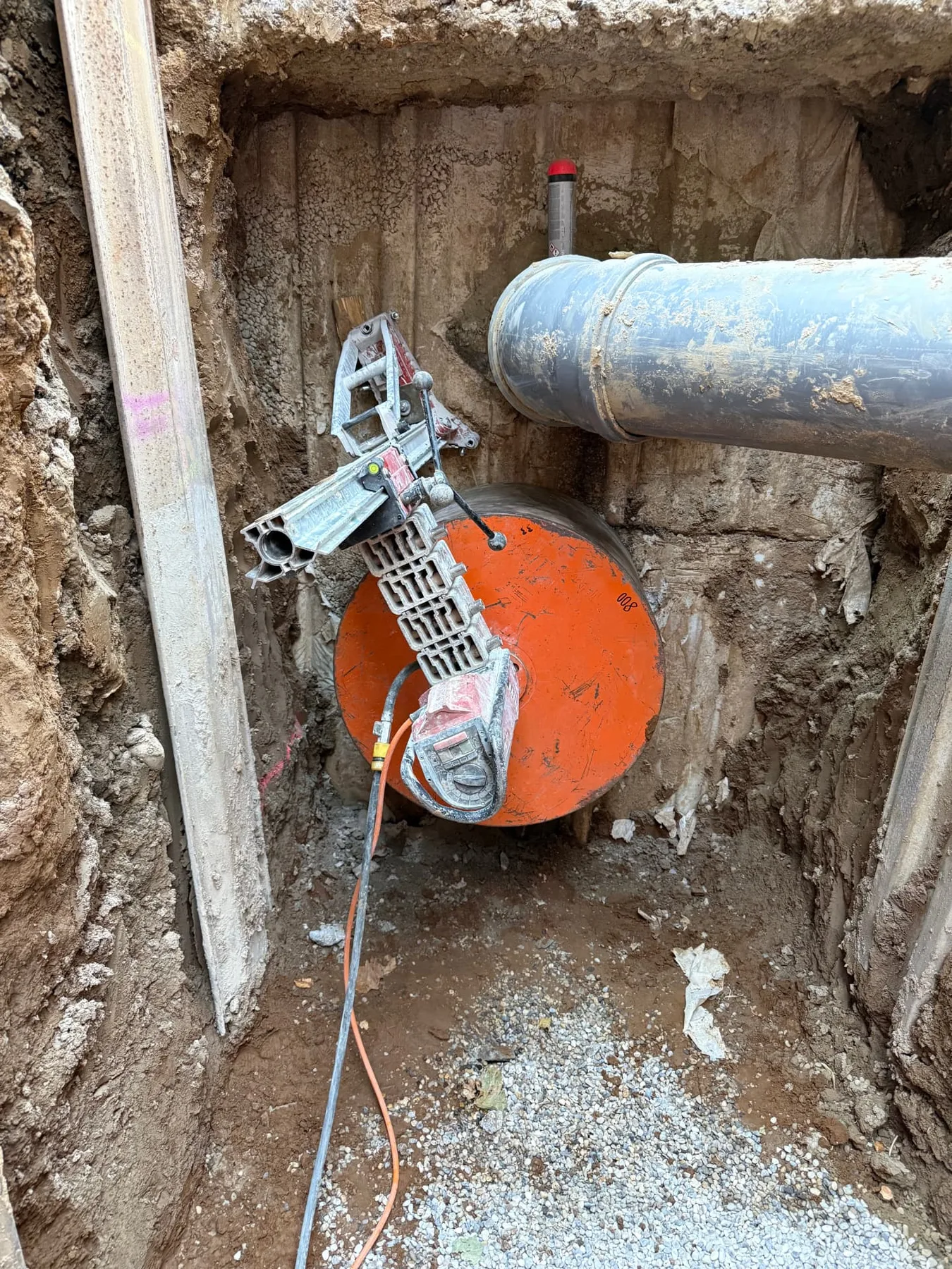 Machine de carottage VLS sur chantier
